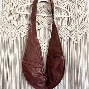 SASH Brown Genuine Leather Crossbody Bag EUC
